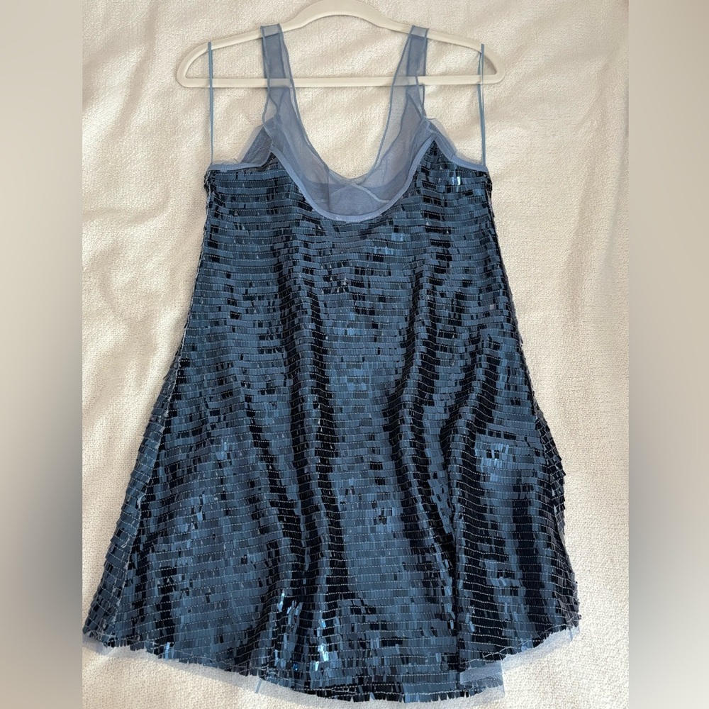 Free People Beautiful Ocean Blue Sequin Dress - Picture 2 of 6